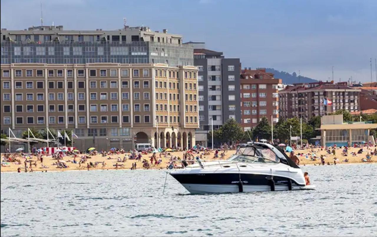 Apto. Vista Playa Poniente Gijón Buitenkant foto