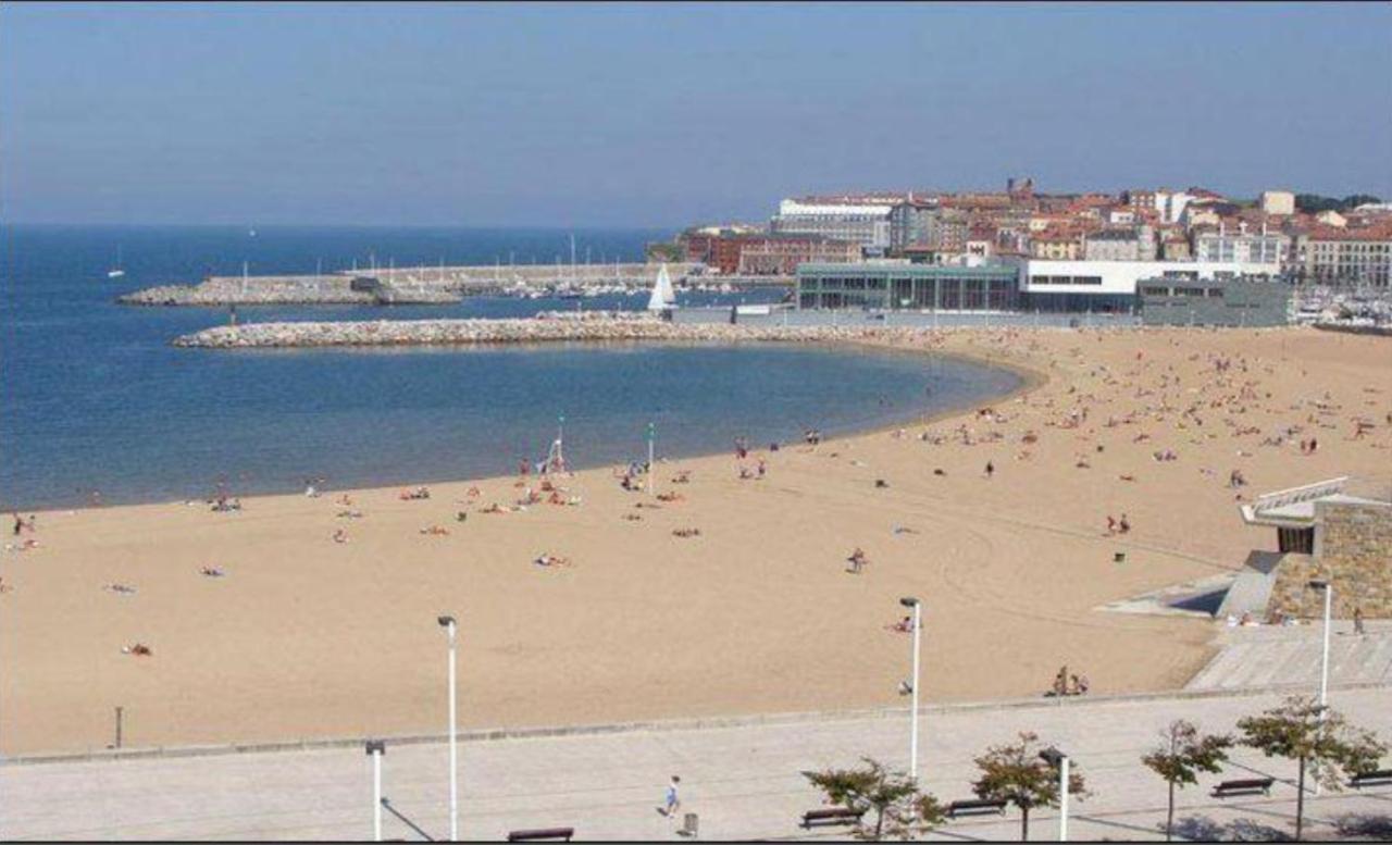 Apto. Vista Playa Poniente Gijón Buitenkant foto