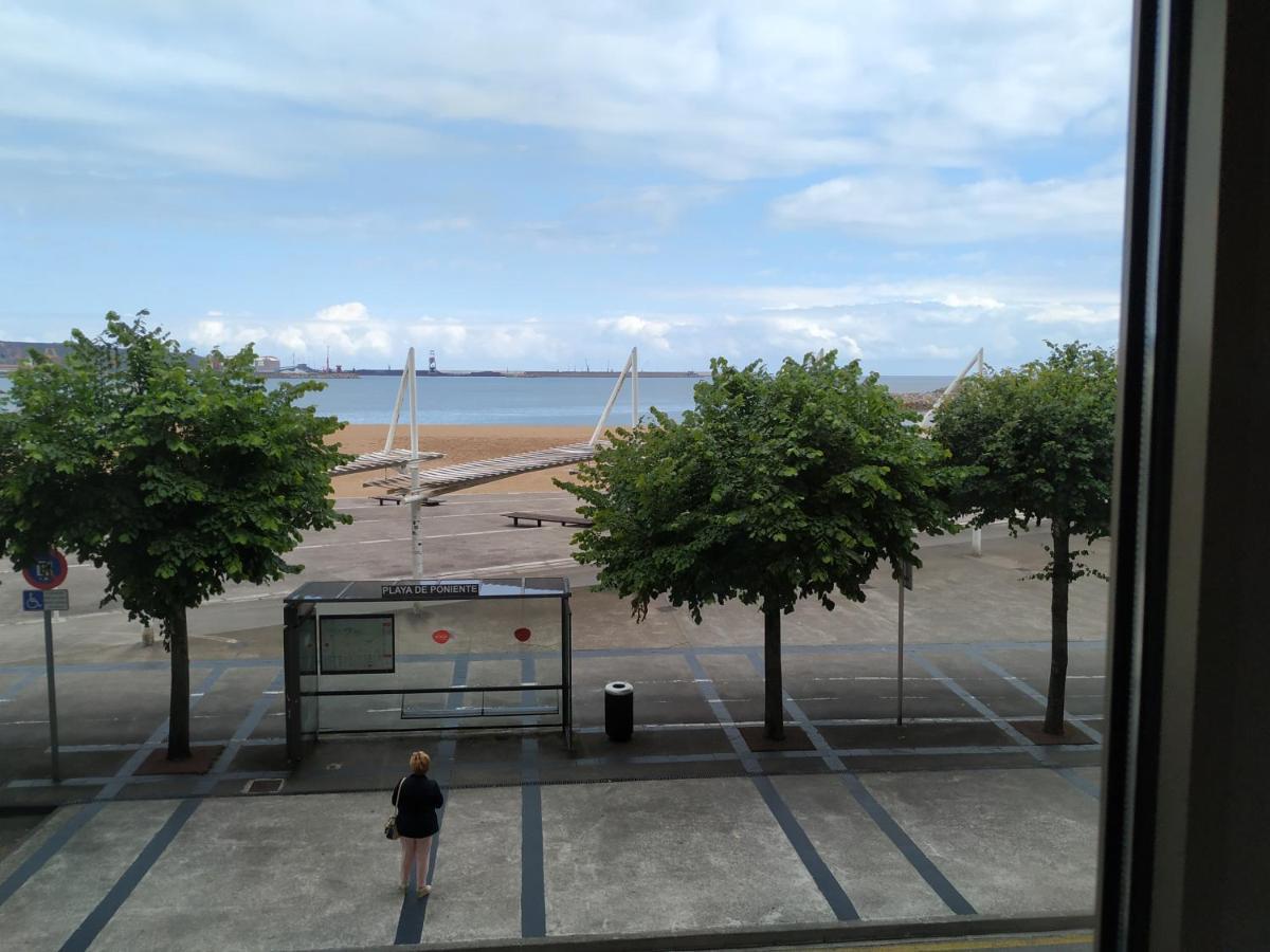 Apto. Vista Playa Poniente Gijón Buitenkant foto